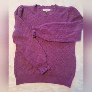 LOFT Vibrant Purple Crew Neck Sweater